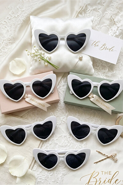 Happyline Heart-Shaped Bride and Bridesmaid Glasses, Bride after Party Glasse...