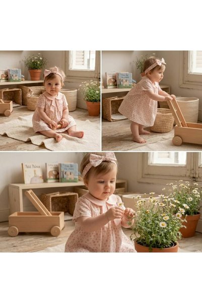 Valia Baby Baby Girl Dress with Floral Pattern and Collar