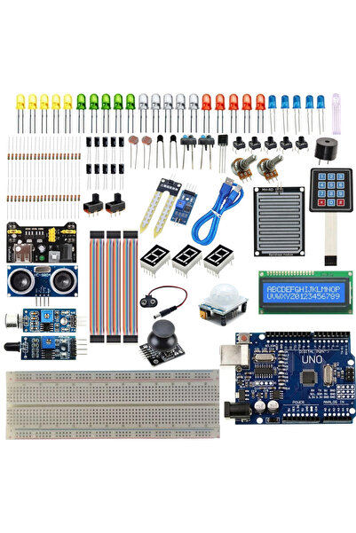 Rodevino 114 Parça Arduino Uno Gelişmiş Başlangıç Seti Bol Sensörlü Kutulu