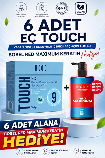 emrah çalışkan EÇ TOUCH VEGAN AÇICI 6 ADET / B0BEL RED KERATİN 500ML BEDELSİZ