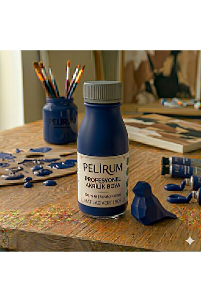 Pelirum Profesyonel Mat Akrilik Boya LACİVER] 100 ml - Ahşap, Metal, Plastik,...