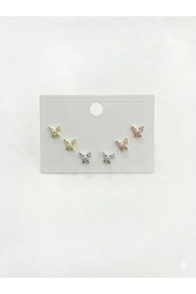 EASERA TİCARET Butterfly Detailed Six-Piece Earrings