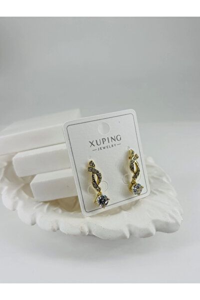 EASERA TİCARET Zircon Stone Brass Zircon Earrings - Kp00322