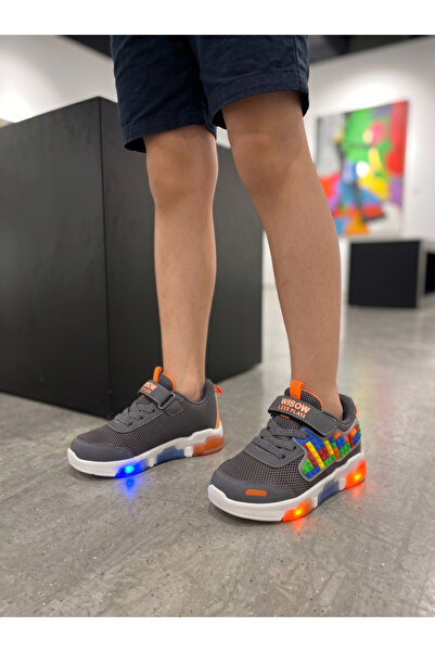 Babetty Işıklı Ortopedik Anatomik Taban Erkek Çocuk Spor Ayakkabısı Hafif Rah...