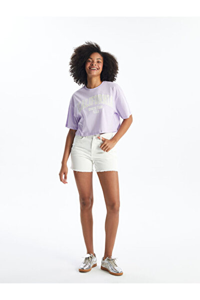 LC Waikiki Narrow Fit Ripped Detailed Women's Jean Shorts