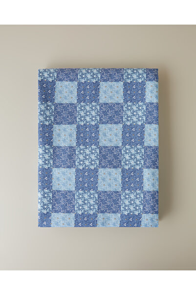 English Home Azule Baskılı Pamuklu Tek Kişilik Pike 150x220 cm Mavi