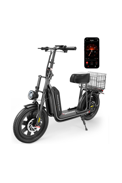 iscooter F7 Trotinetă electrică cu șa, 1000W, 45km/h, 48V 10.4Ah, anvelope go...