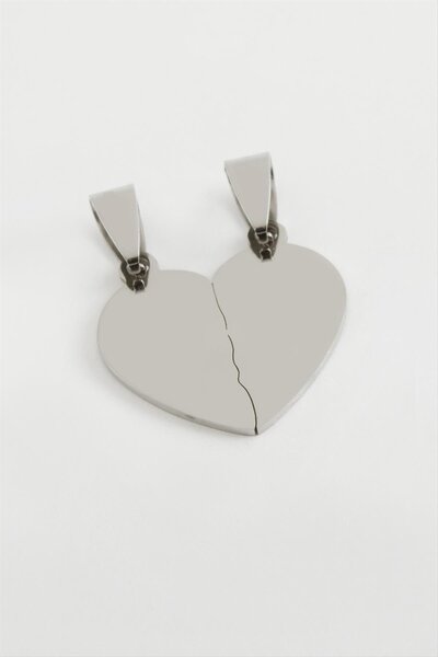ZERO LAND Ilkeshop Heart Name Engravable Double Steel Pendant 2.5 (104044) Cm...