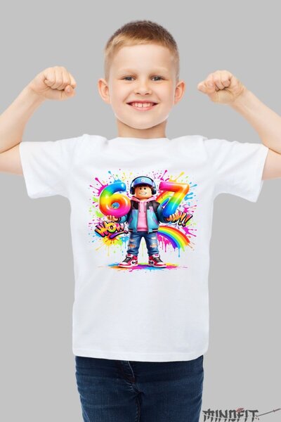 GILDAN Tricou Roblox Six Seven Colorat Cu Personalitate