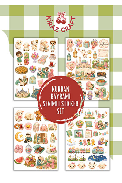 Kiraz Craft Bayram Neşesi Sticker Seti – Laptop, Defter, Tablet ve Ajanda İçi...