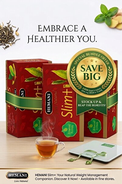 Aljwad Slim+ Herbal Tea – Natural Weight Management & Detox (20 Tea Bags) -3 ...