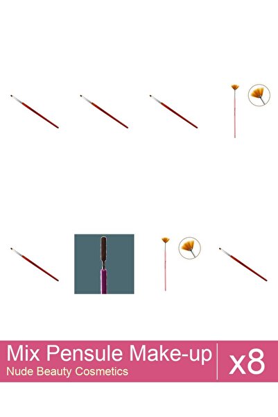 Makeup Set Mix 8 produse Pensule Makeup: Pensula gel limba de pisica - nr.4, ...