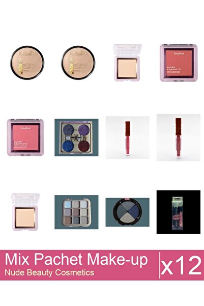 Makeup Set Mix 12 products Makeup Palettes: Glitter Eyeshadow Palette, Scanlo...