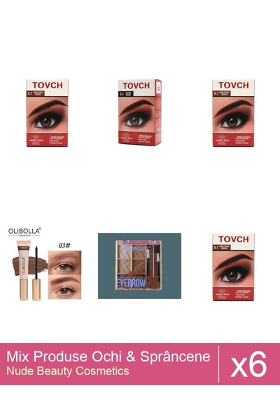 Makeup Set Mix 6 produse Rimel Sprancene: Rimel sprancene Olibolla #03 Auburn...