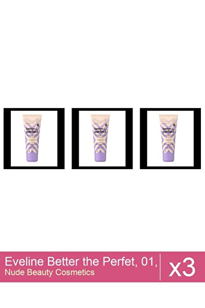 Makeup Set 3x Eveline Better the Perfet, 01, ( ivory), 30 ml