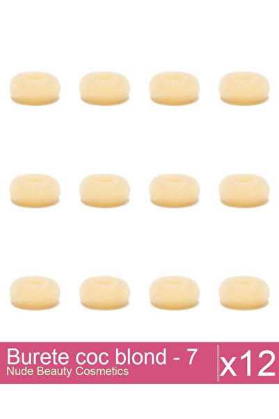 Makeup Set of 12x Blonde bun sponge - 7 cm diameter