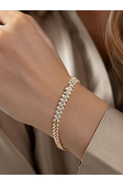 MRK Women's Stoned Fish Scale Bracelet