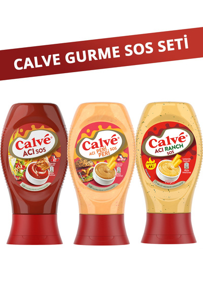Calve Acı Sos Seti 3’lü (Acı Sos, Acı Peri Peri, Acı Ranch)
