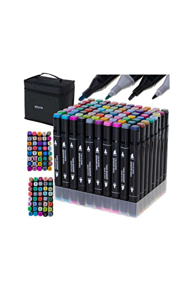 OEM Set of 80 markers with 2 heads, bag and stand