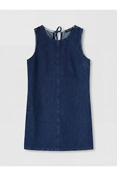 LC Waikiki NEVAVM Farkıyla Oval Yaka Mini Jean Elbise
