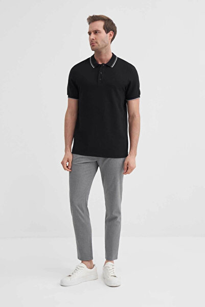 Cazador Slim Fit Black Men's T-Shirt 42470