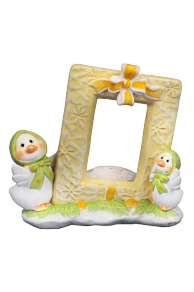 Goliat ceramic decorative lamp, duck set, 12x12x9cm, yellow