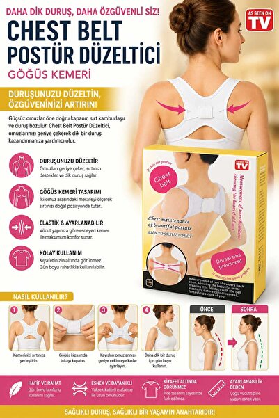ASG POSTÜR DÜZELTİCİ Ortopedik Dik Duruş Korsesi Kamburluk Duruş Korse Kifoz ...