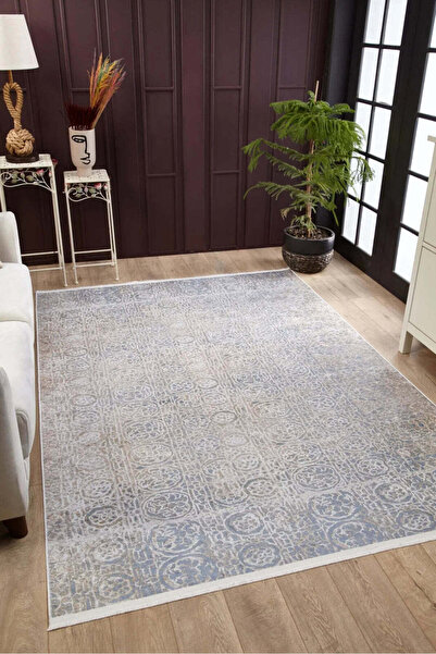 halinet Halı.Net Cream Classic Washable Non-Slip Living Room Carpet Haln-Hln1873