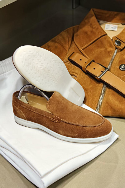 VİVA SHOES Hakiki Deri Kauçuk Taban Erkek Loafer Süet Ayakkabı