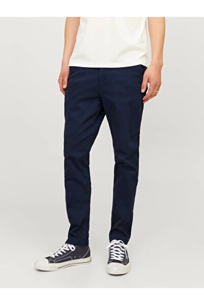 Jack & Jones Pantaloni chino bărbați, Dave, croială slim fit, bleumarin închis