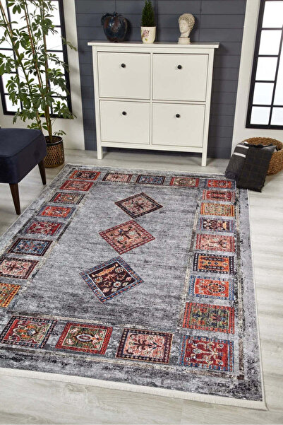halinet Halı.Net Red Modern Washable Non-Slip Living Room Carpet Haln-Hln1560