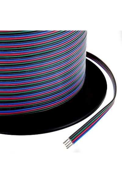 DELIGHT Cablu banda LED RGB, 4 fire, rola 100m