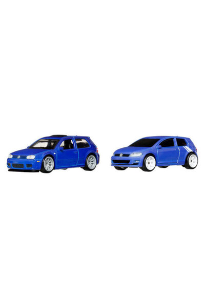 HOT WHEELS 2'li Premium Araba 2004 Volkswagen Gold R32 & Volkswagen Golf JHW49