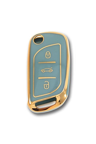 sarıalarm Premium Peugeot Citroen Ds Gri Oto Anahtar Kumanda Kabı Kılıfı