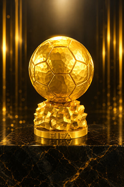 Sapphire 3D FIFA Altın Futbol Kupası Dekoratif Biblo – Şampiyonluk Kupası Mas...