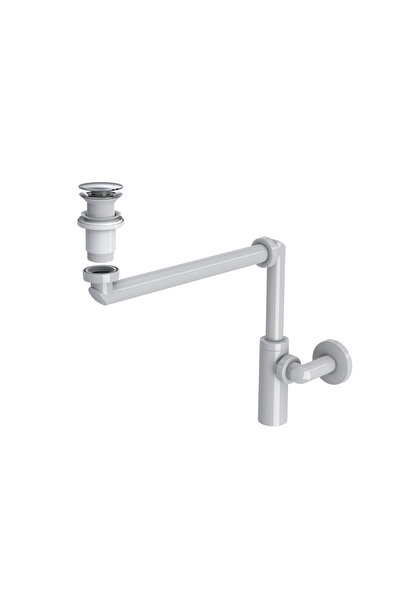 SUERA LUNA Yer Tasarruflu Lavabo Sifonu + Felix Pop-Up Set (Paslanmaz - Taşma...