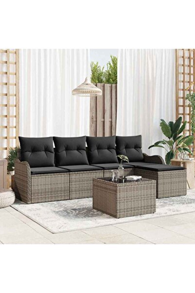 vidaxl Set de canapele pentru gradina 6 pcs Gri poliratan
