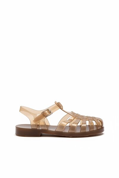 SHOEBELLAS Cras Şeffaf Vizon Kemer Detay Kadın Sandalet