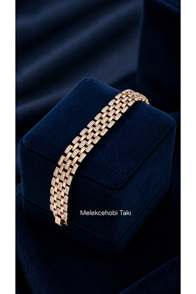 XUPING JEWELRY Xuping Saat Kordonu Model Taşlı Hasır Bileklik | 14K Gold Kapl...