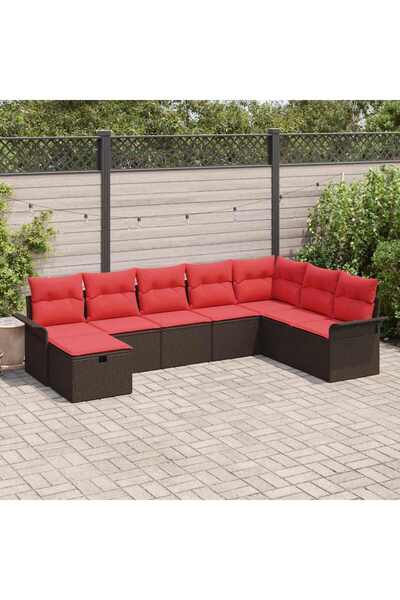 vidaxl Set de canapele pentru gradina cu perna 8 pcs Rattan poli