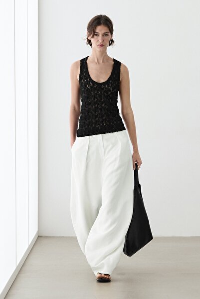 Massimo Dutti Bisiklet yaka dantelli top