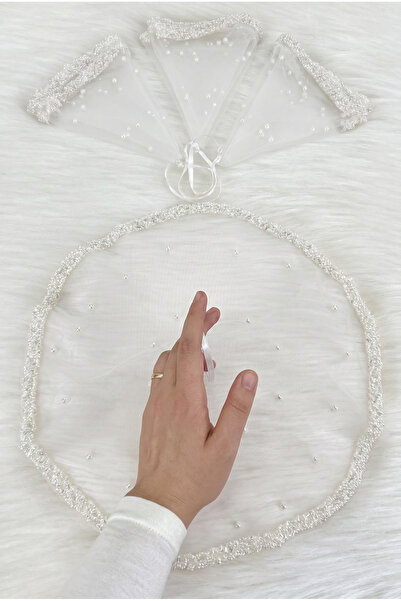 ZEYMERADE White Bride Groom Handkerchief, Crystal Glass Beads and Pearl Embel...