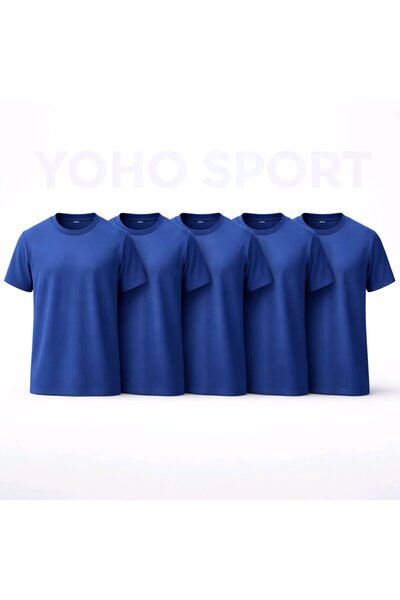 YOHO SPORT Unisex Basic Cut 100% Cotton Soft Textured Anthracite Crew Neck T-...