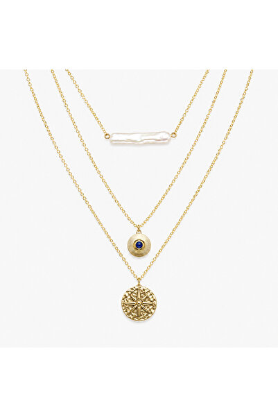 Selay Accessory Steel Necklace ✨   Layered Gold Medallion Necklace ✨