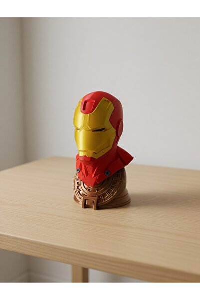 Riva Self Iron Man Büst Figür - 12 cm Çok Renkli 3D Baskı Marvel Demir Adam B...