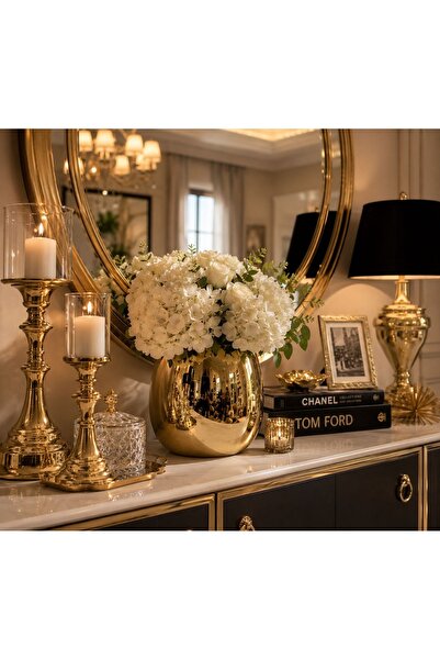 RoyalDecorHome Gold Cezve Saksı&Vazo, Kova, Çok Amaçlı Aksesuar