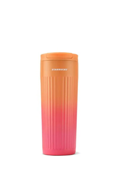 Starbucks Peach Pink Orange Color Gradient Stainless Steel Thermos 473ml