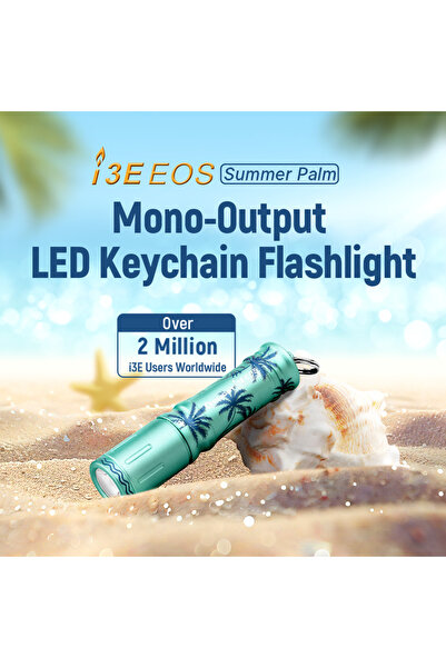 OLİGHT i3E EOS (Summer Palm), 90 Lumens, IPX8 Waterproof Keychain Flashlight, EDC LED Light, Mini Flashlight, for Keychain, Everyday Carry, Gifting