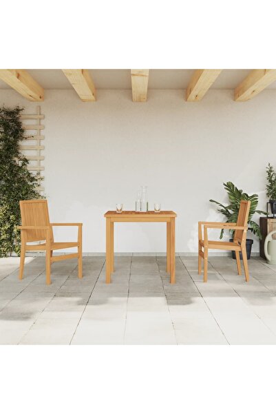 vidaxl Set mobilier pentru gradina, 3 piese, lemn masiv de tec