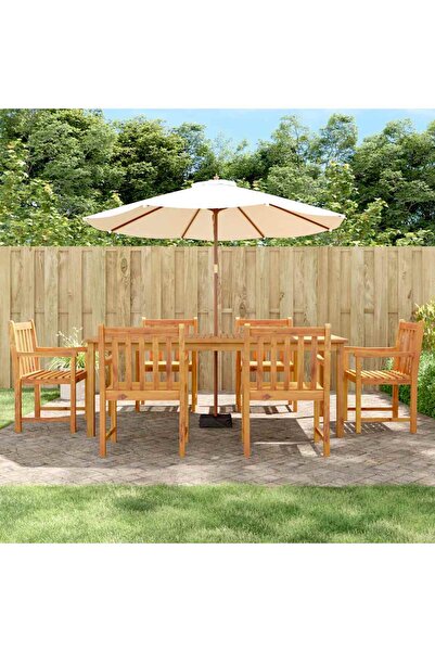 vidaxl Garden furniture set, 7 pieces, solid acacia wood